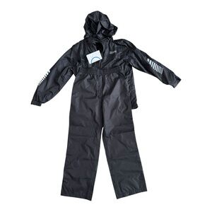 Swisswell Kids Rain Jacket & Pants Set Black Size L Hooded‎ Reflective